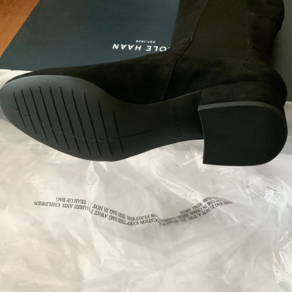 -BRAND new COLE HAAN Avani Stretch Black Suede Leather Over Knee - Picture 8 of 10